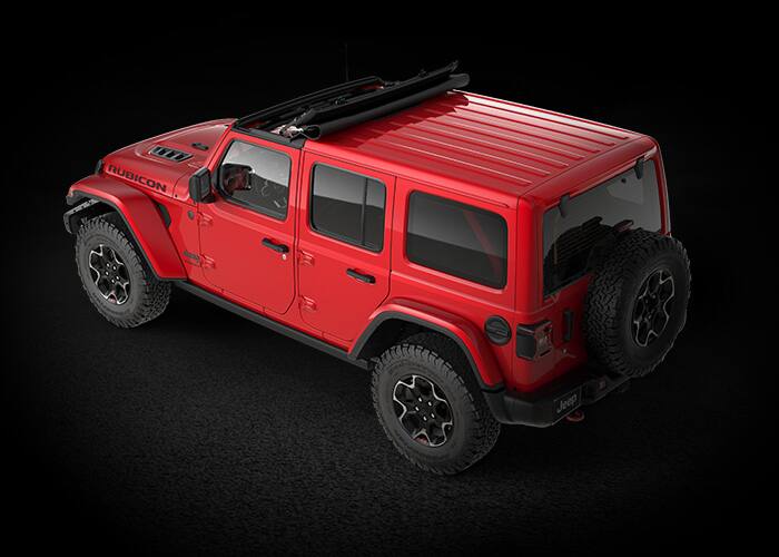 Jeep Wrangler, червоний колір, Sunrider для жорсткого даху